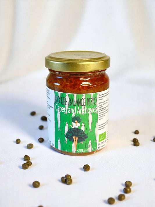 Bio Pesto mit Kapern und Anchovies 130g